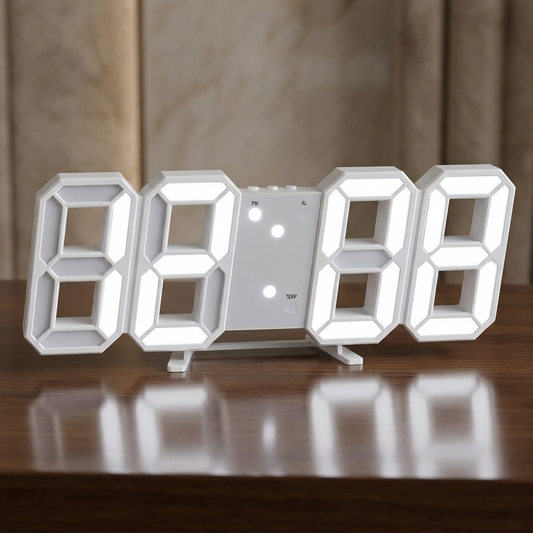 Modern LED Wall Clock with Alarm